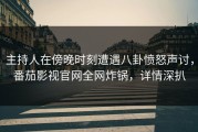 主持人在傍晚时刻遭遇八卦愤怒声讨，番茄影视官网全网炸锅，详情深扒