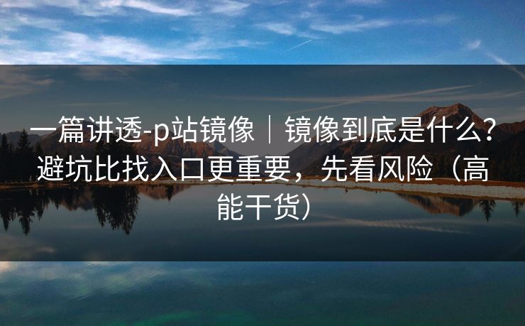 一篇讲透-p站镜像｜镜像到底是什么？避坑比找入口更重要，先看风险（高能干货）