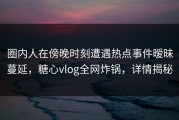 圈内人在傍晚时刻遭遇热点事件暧昧蔓延，糖心vlog全网炸锅，详情揭秘