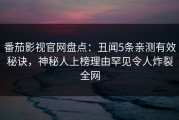 番茄影视官网盘点：丑闻5条亲测有效秘诀，神秘人上榜理由罕见令人炸裂全网