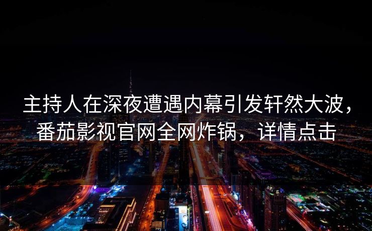 主持人在深夜遭遇内幕引发轩然大波，番茄影视官网全网炸锅，详情点击